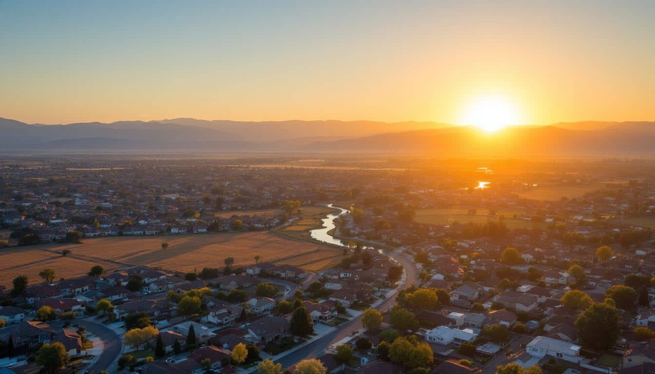 Aerial view of Bakersfield valley